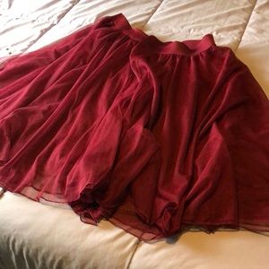 Red ballerina midi skirt
